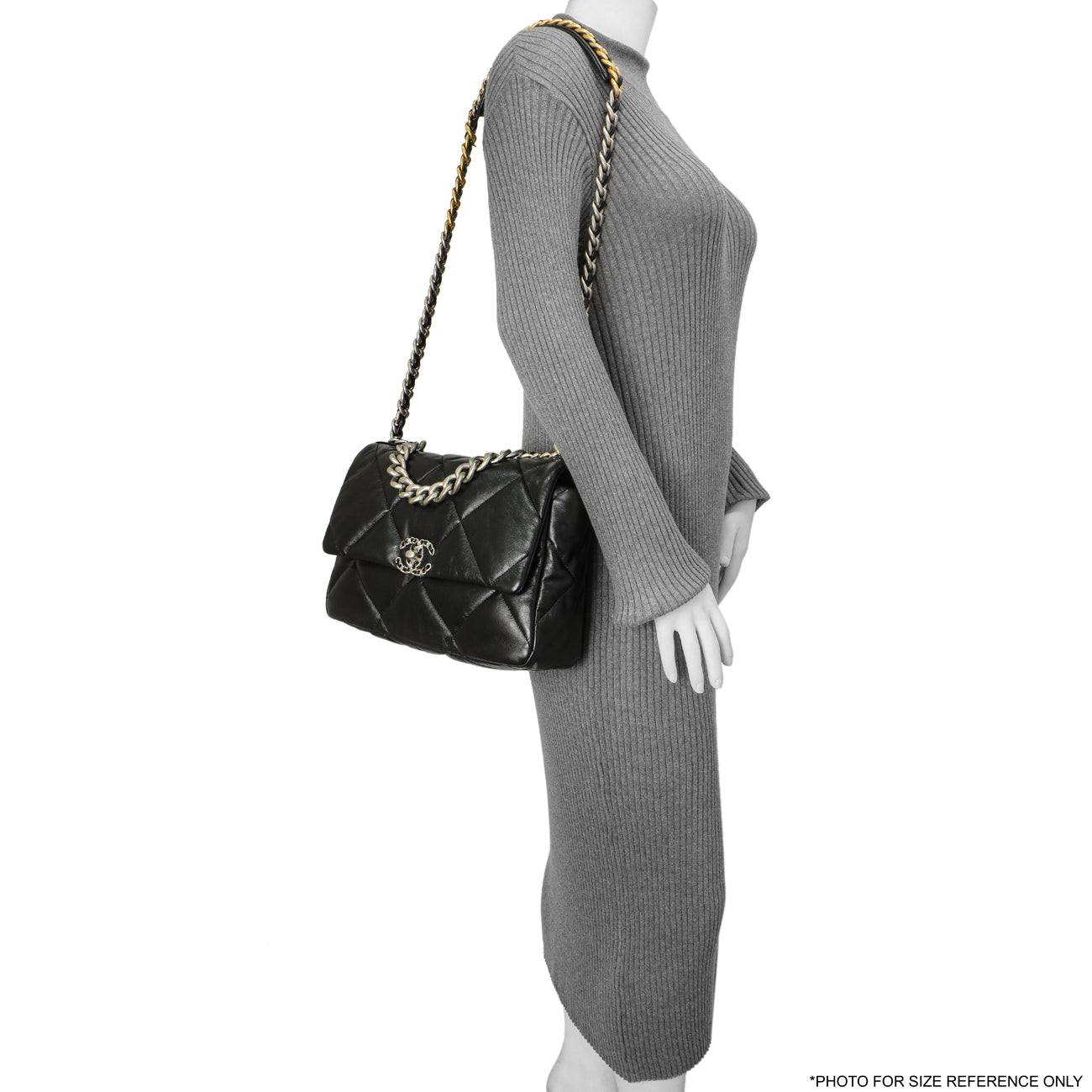 Exclusive Chanel Black Quilted Lambskin Large 19 Flap — Alternate View 8