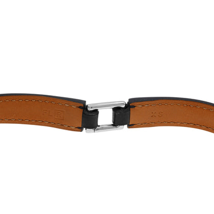 Exclusive Hermes Black Chamonix Rivale Double Tour Bracelet — Back View