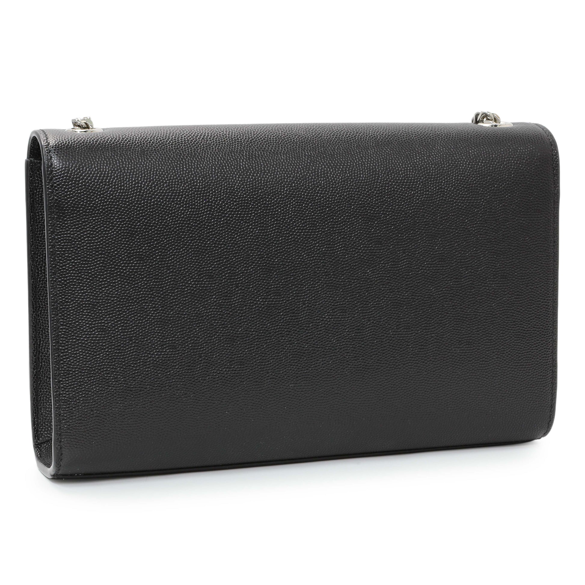 Exclusive Saint Laurent Black Grain De Poudre Medium Monogram Kate Satchel — Side View