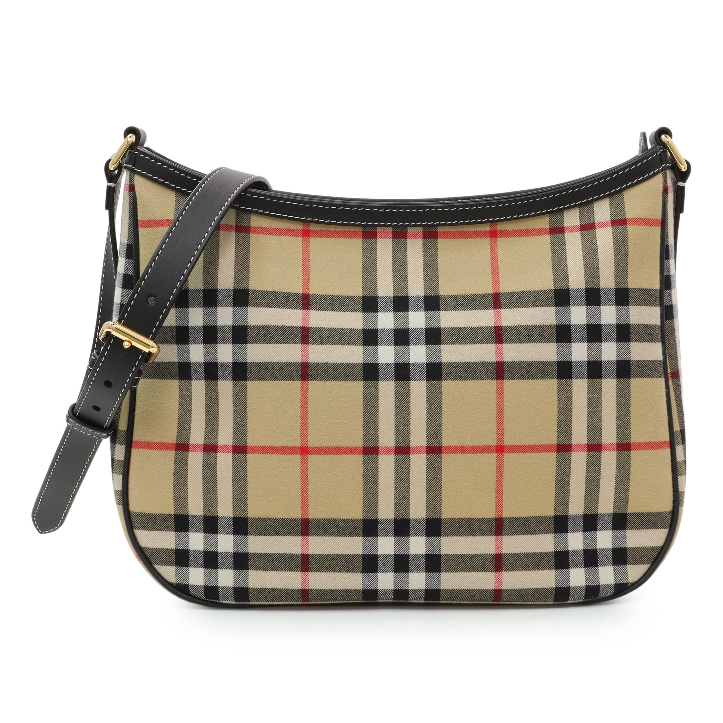 Exclusive Burberry Vintage Black Nova Check Shoulder Bag — Front View