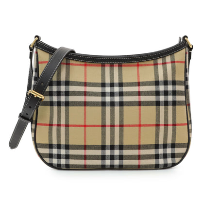 Exclusive Burberry Vintage Black Nova Check Shoulder Bag — Front View