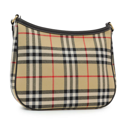 Exclusive Burberry Vintage Black Nova Check Shoulder Bag — Side View