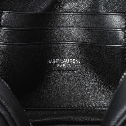Exclusive Saint Laurent Black Grain De Poudre Matelasse Monogram Mini Lou Camera Bag — Detail View