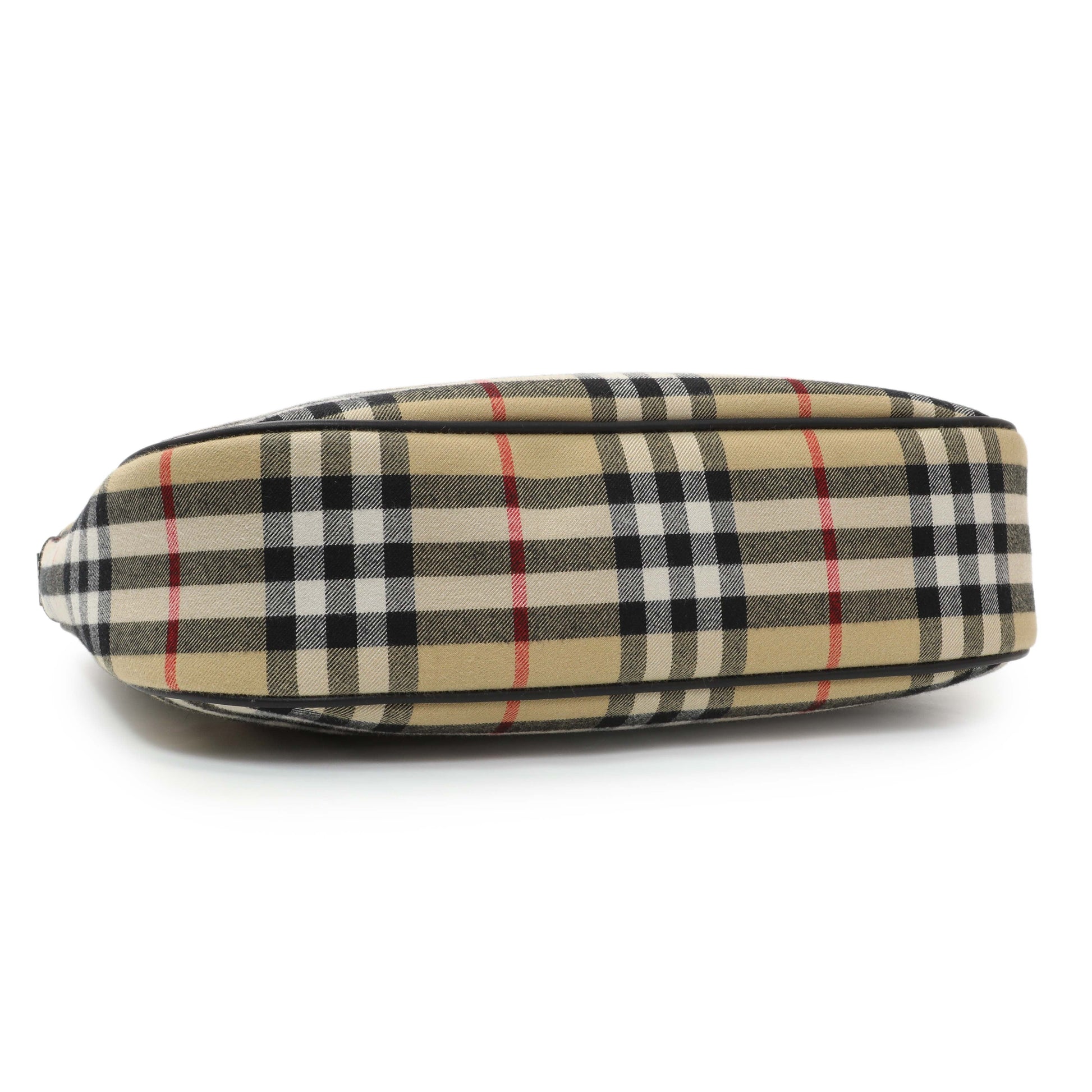 Exclusive Burberry Vintage Black Nova Check Shoulder Bag — Back View
