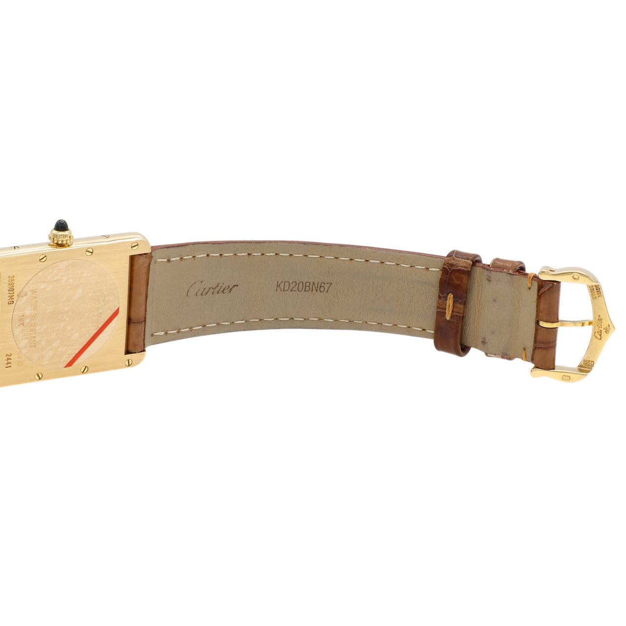 Exclusive Cartier 18K Yellow Gold Tank Louis W1529756 — Detail View