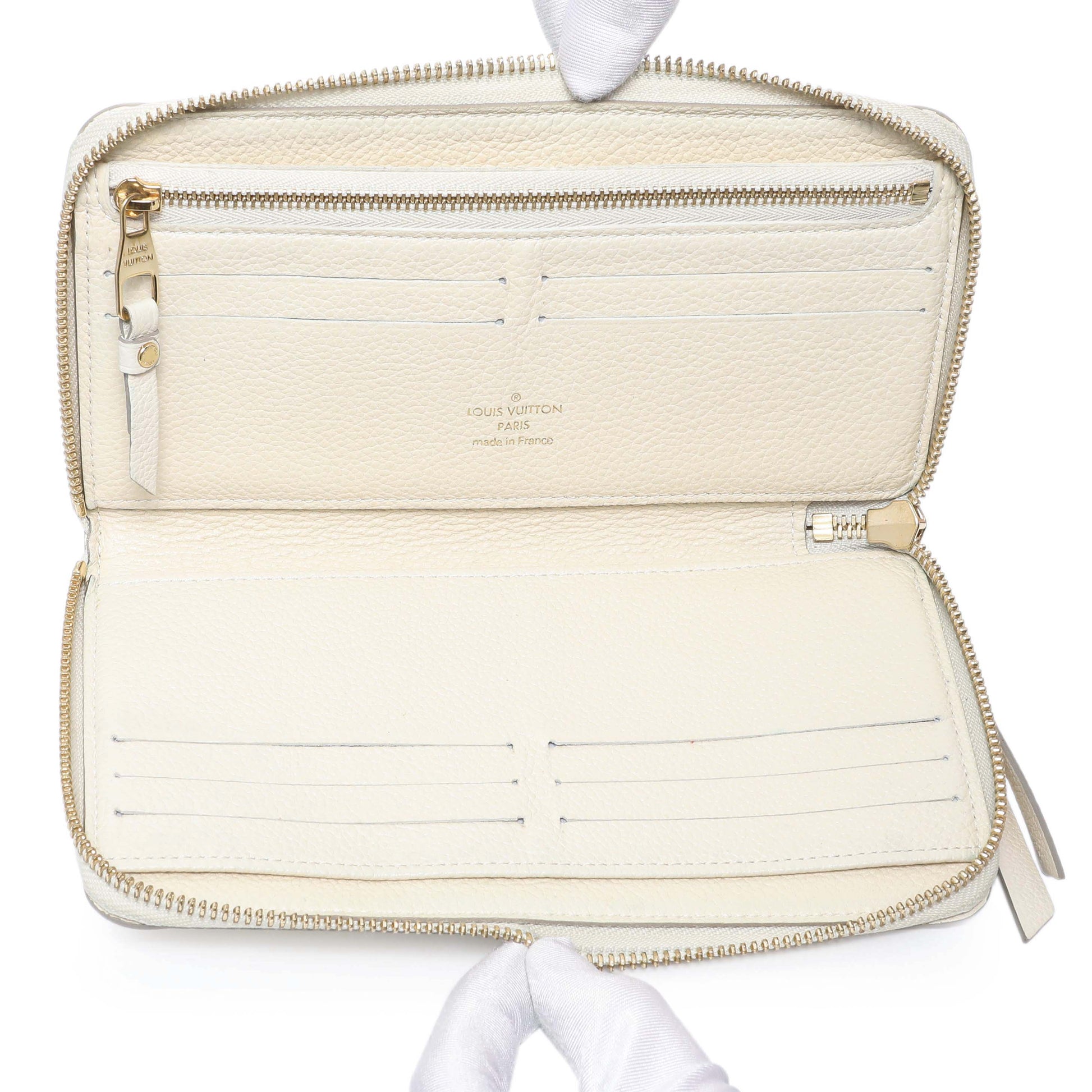 Exclusive Louis Vuitton White Empreinte Zippy Organizer — Top View