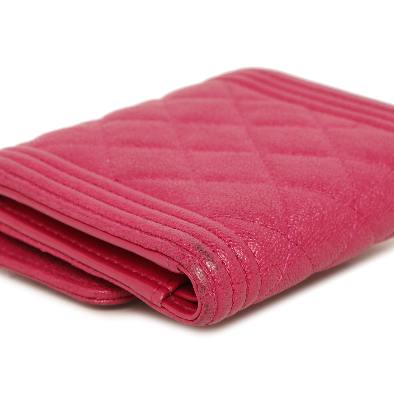 Exclusive Chanel Fuchsia Quilted Caviar Boy Compact Wallet — Alternate View 7