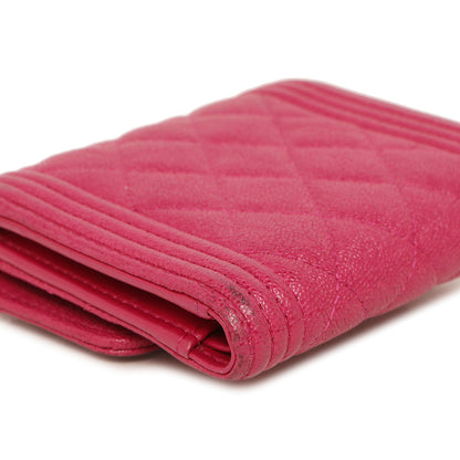 Exclusive Chanel Fuchsia Quilted Caviar Boy Compact Wallet — Alternate View 7