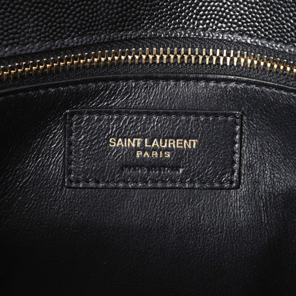 Exclusive Saint Laurent Black Grain De Poudre Monogram Cassandra Clasp Bag — Detail View