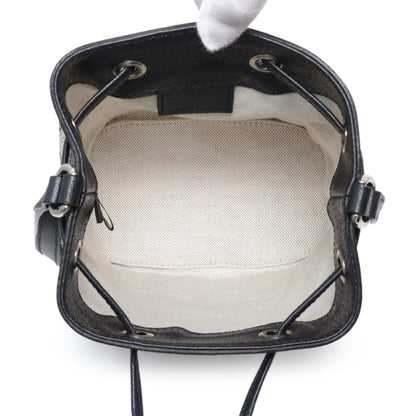 Exclusive Gucci Blue GG Supreme Monogram Web Mini Ophidia Bucket Bag — Top View