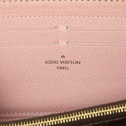 Exclusive Louis Vuitton Damier Ebene Rose Ballerine Clemence Wallet — Detail View
