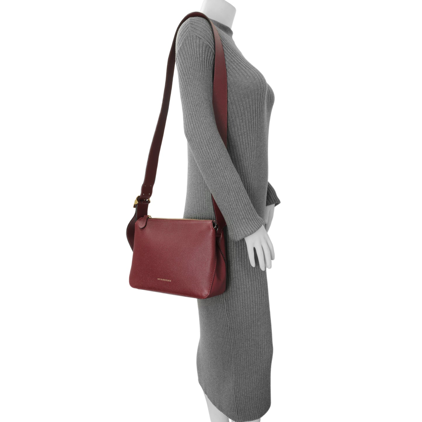 Exclusive Burberry Burgundy Grained Calfskin Small Helmsley Crossbody — Alternate View 15