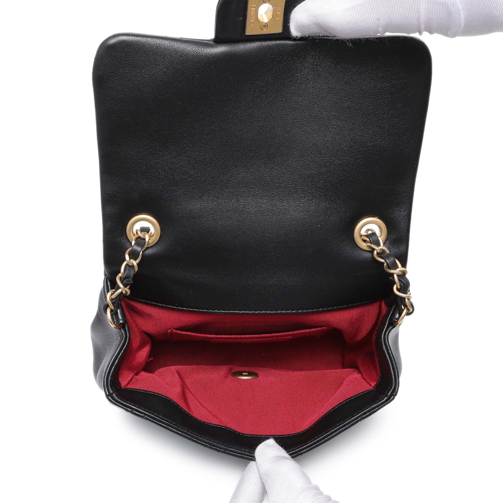 Exclusive Chanel Black Quilted Lambskin In The Loop Flap — Top View