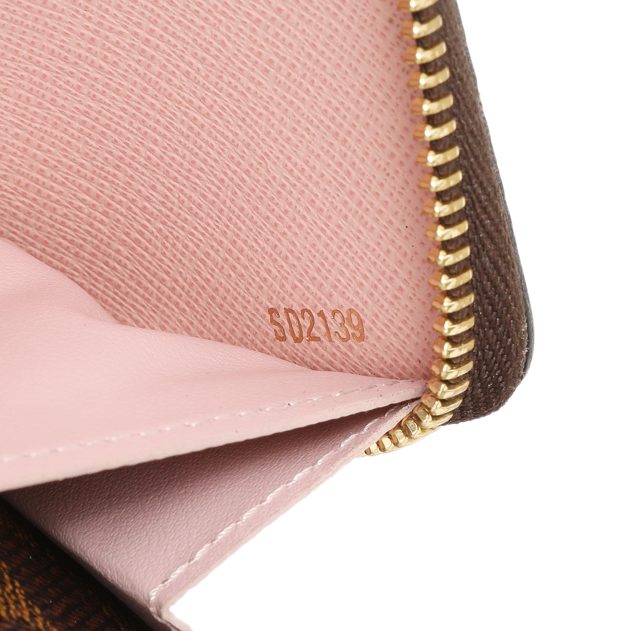 Exclusive Louis Vuitton Damier Ebene Rose Ballerine Clemence Wallet — Lifestyle View