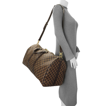 Exclusive Louis Vuitton Damier Ebene Keepall Bandouliere 55 — Alternate View 11