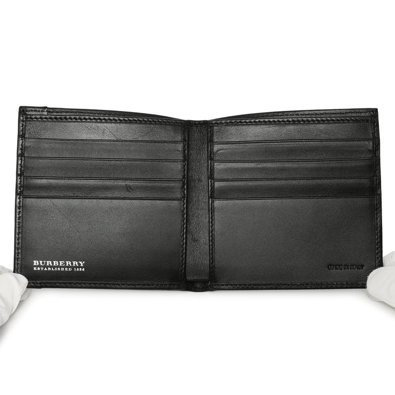 Exclusive Burberry Charcoal Check Bifold Wallet — Top View