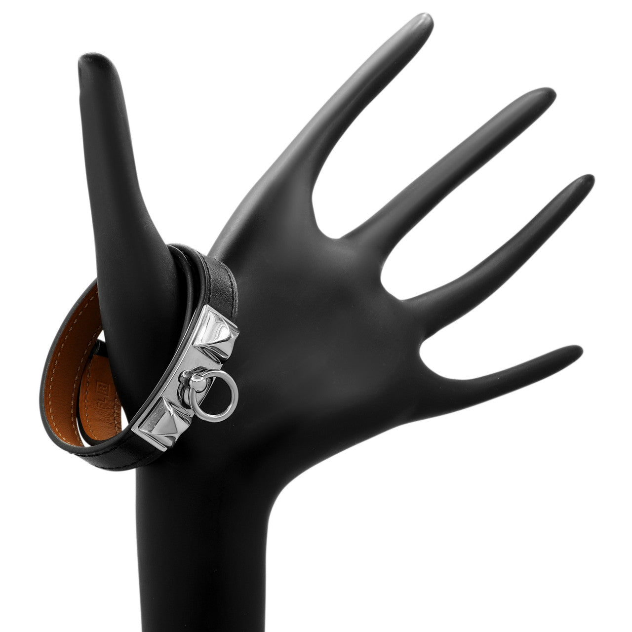 Exclusive Hermes Black Chamonix Rivale Double Tour Bracelet — Top View