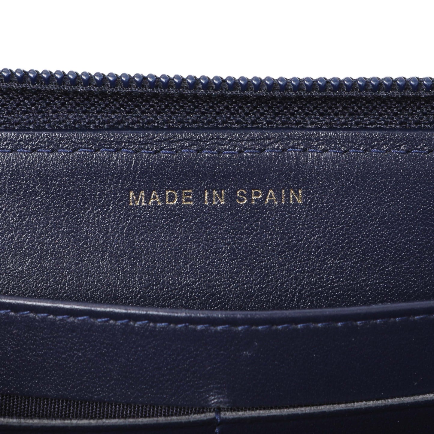 Exclusive Chanel Navy Chevron Quilted Caviar Boy Long Zip Around Wallet — Alternate View 10