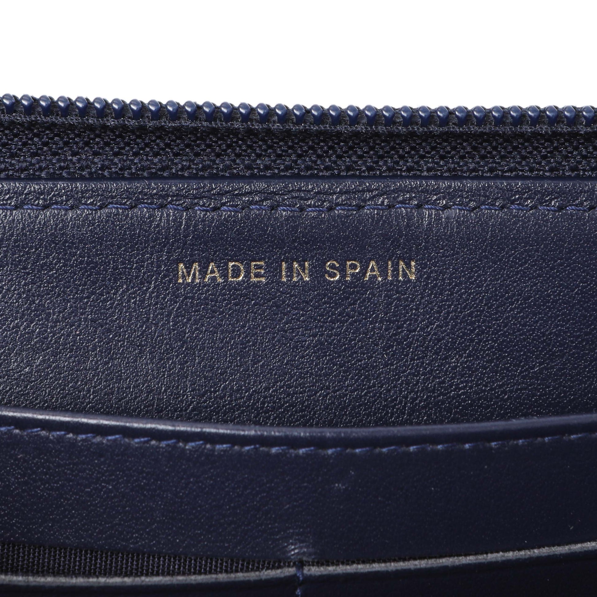 Exclusive Chanel Navy Chevron Quilted Caviar Boy Long Zip Around Wallet — Alternate View 10