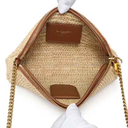Exclusive Saint Laurent Raffia Gaby Shoulder Bag — Top View