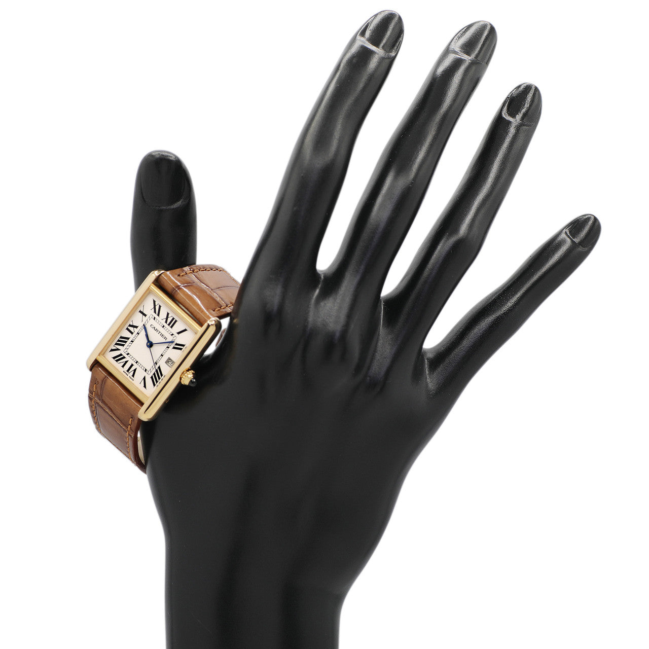 Exclusive Cartier 18K Yellow Gold Tank Louis W1529756 — Lifestyle View