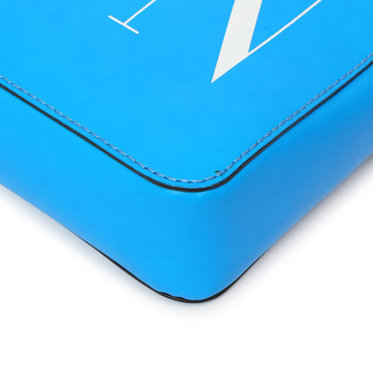 Exclusive Valentino Blue Calfskin VLTN Print Crossbody Bag — Detail View