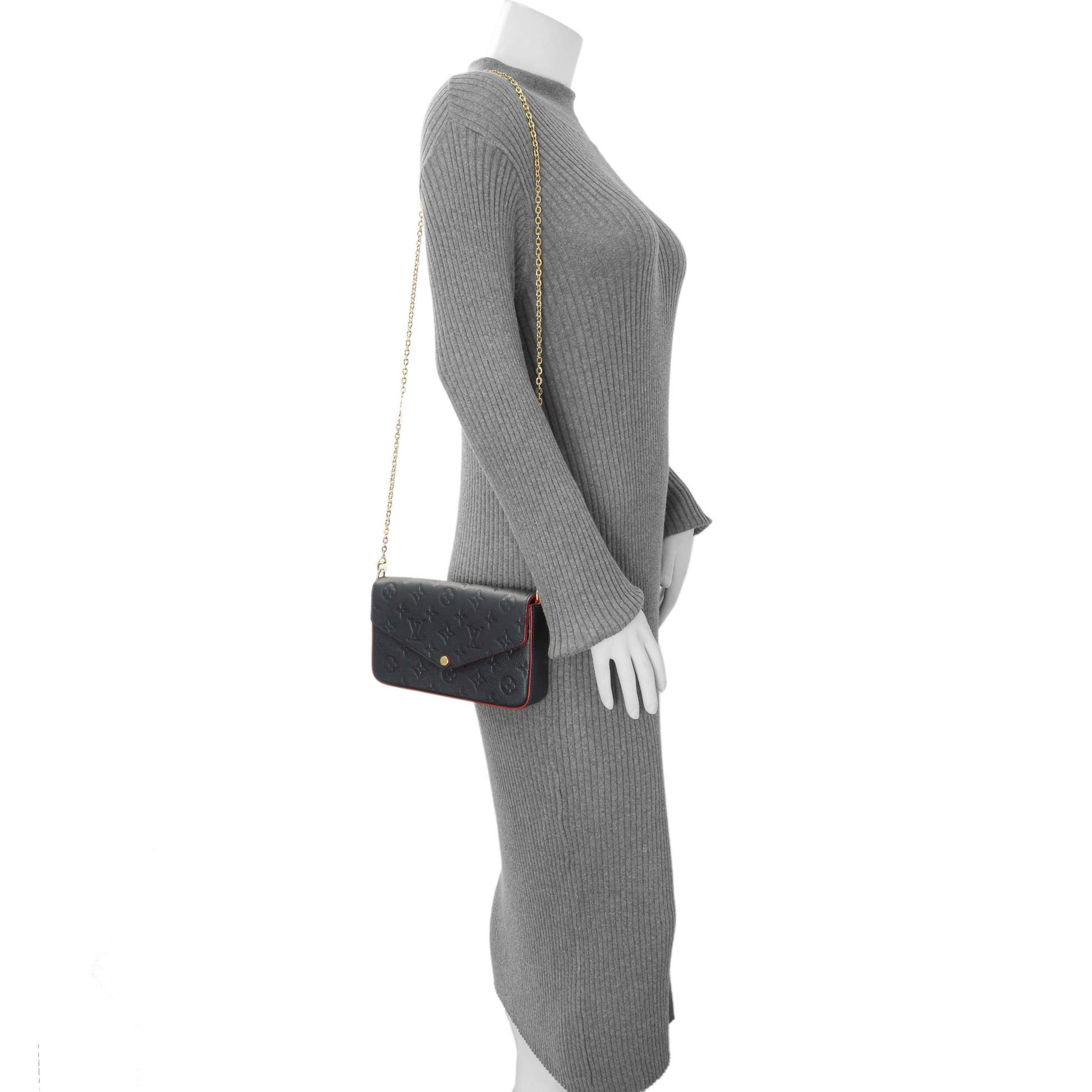 Exclusive Louis Vuitton Marine Rouge Empreinte Pochette Felicie Chain Wallet — Alternate View 8