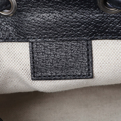 Exclusive Gucci Blue GG Supreme Monogram Web Mini Ophidia Bucket Bag — Detail View