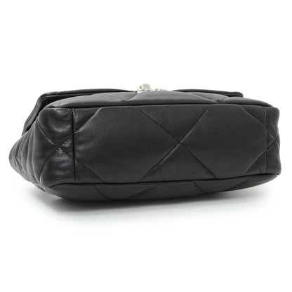 Exclusive Chanel Black Lambskin Quilted Medium Chanel 19 Flap — Top View