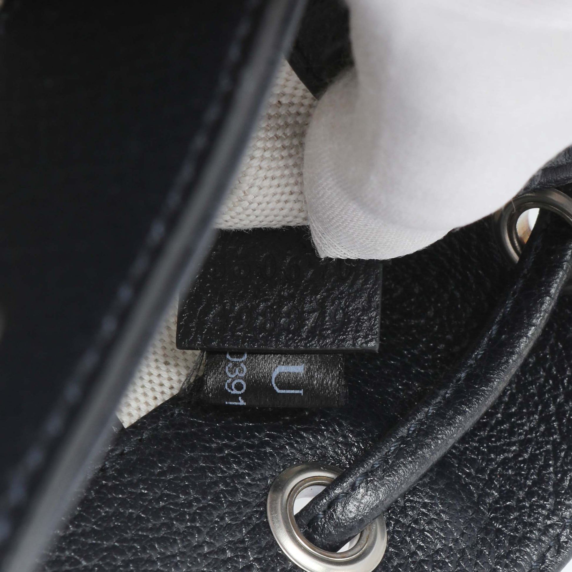 Exclusive Gucci Blue GG Supreme Monogram Web Mini Ophidia Bucket Bag — Lifestyle View