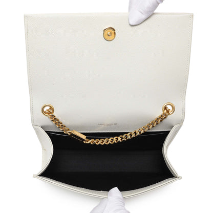Exclusive Saint Laurent Crema Soft Grain De Poudre Small Classic Monogram Kate Tassel Satchel — Alternate View 8