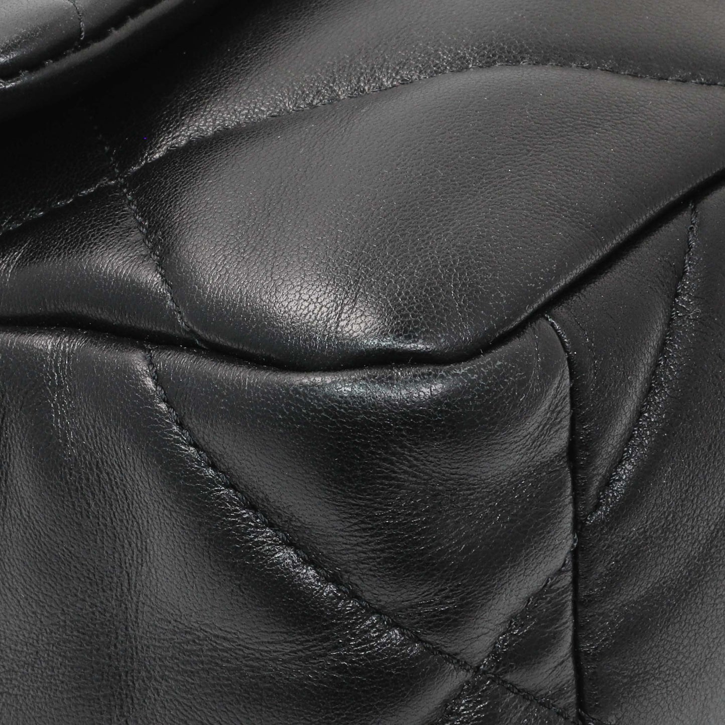 Exclusive Chanel Black Lambskin Quilted Medium Chanel 19 Flap — Detail View