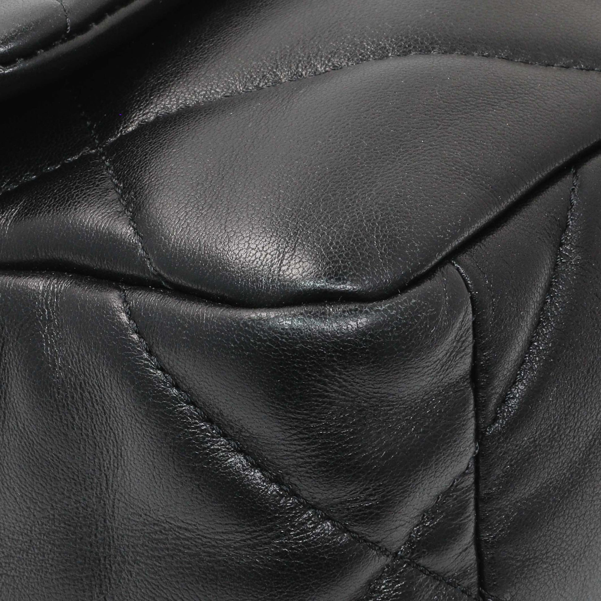 Exclusive Chanel Black Lambskin Quilted Medium Chanel 19 Flap — Detail View