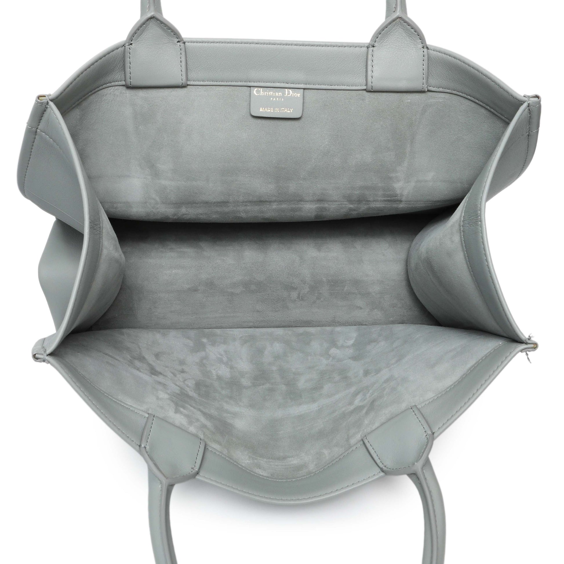 Exclusive Christian Dior Grey Calfskin Embossed Medium Book Tote — Alternate View 9