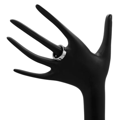 Exclusive Cartier 18K White Gold 3 Diamond Love Ring — Back View