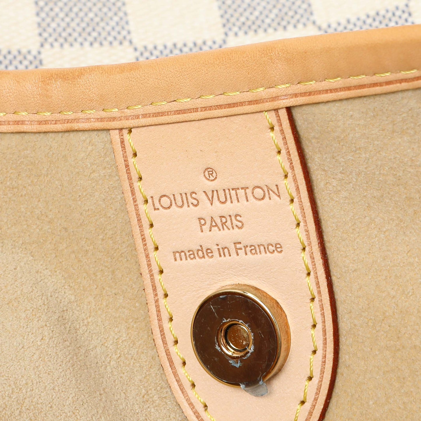 Exclusive Louis Vuitton Damier Azur Galliera PM — Detail View