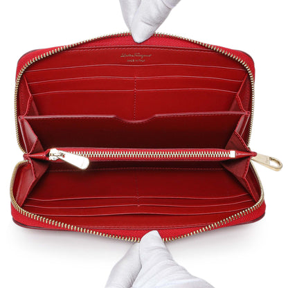 Exclusive Salvatore Ferragamo Red Calfskin Continental Wallet — Top View