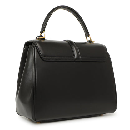 Exclusive Celine Black Calfskin Small 16 Top Handle Bag — Side View