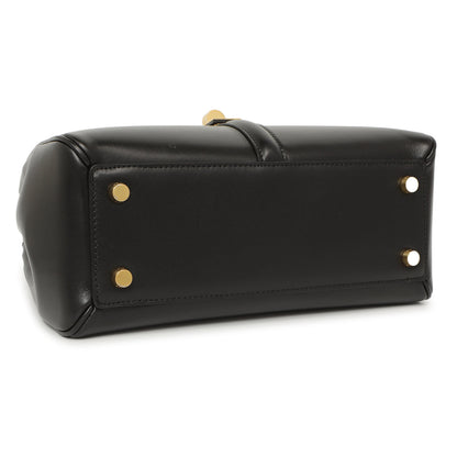 Exclusive Celine Black Calfskin Small 16 Top Handle Bag — Back View