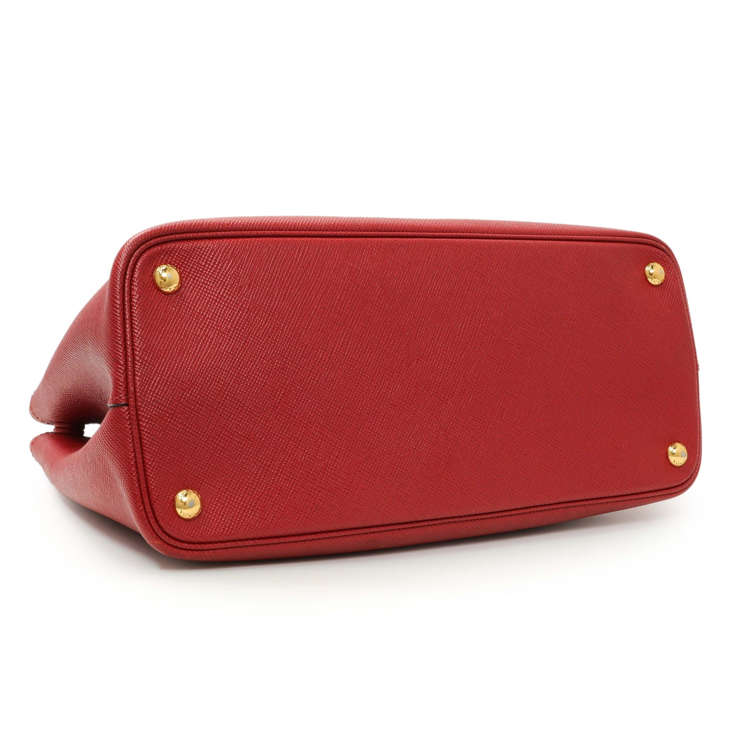 Exclusive Prada Red Saffiano Medium Double Bag — Back View