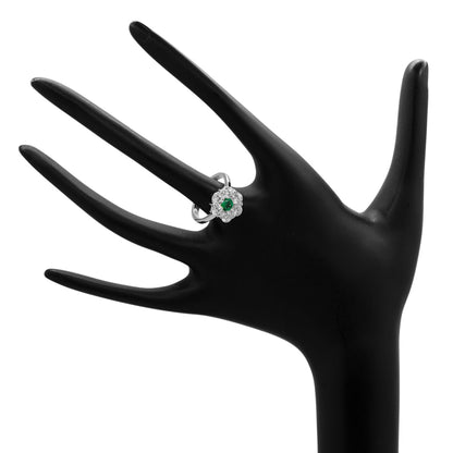 Exclusive 18K White Gold 0.43 Carat Emerald Blossom Diamond Ring — 4.75 — Top View