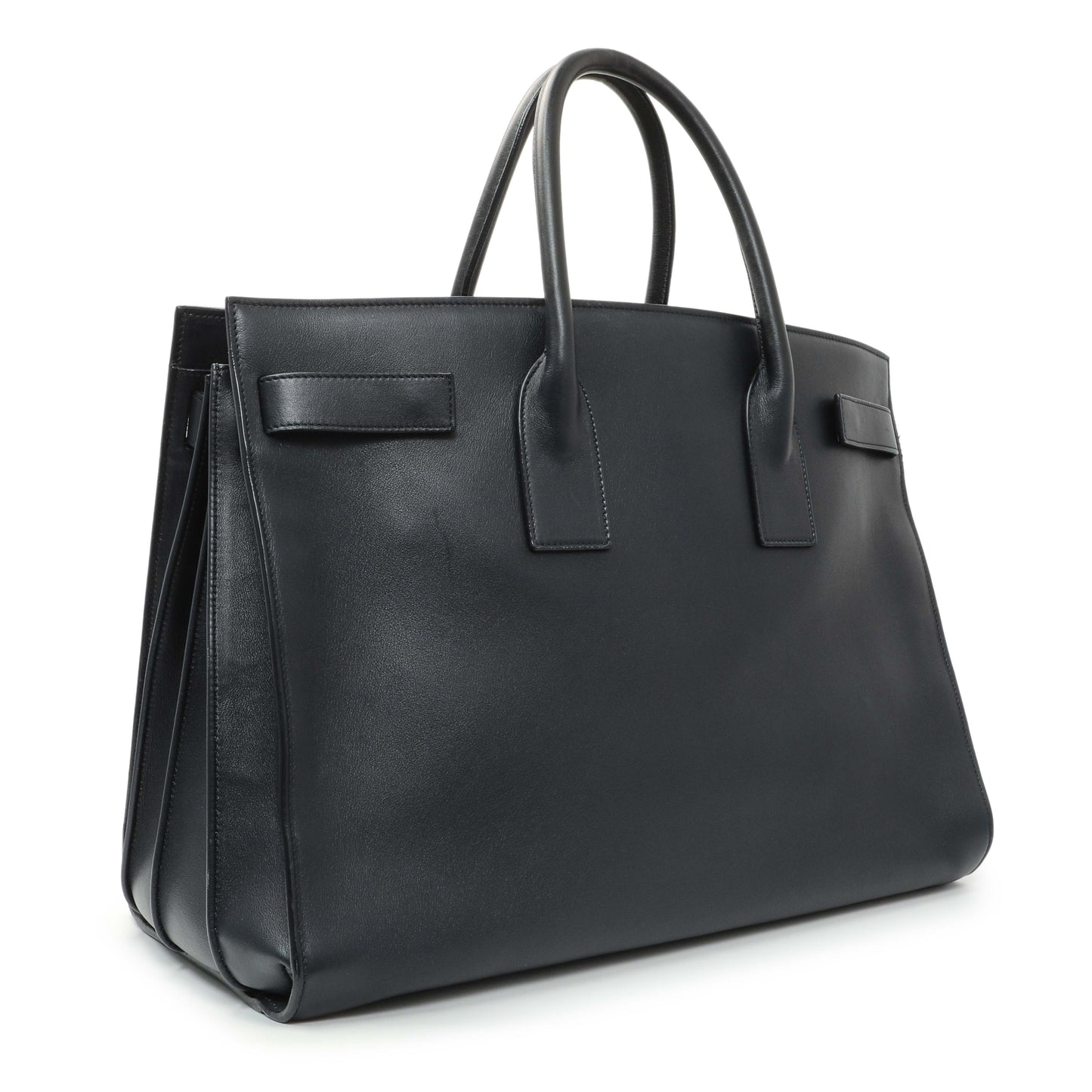 Exclusive Saint Laurent Navy Calfskin Large Sac De Jour — Side View
