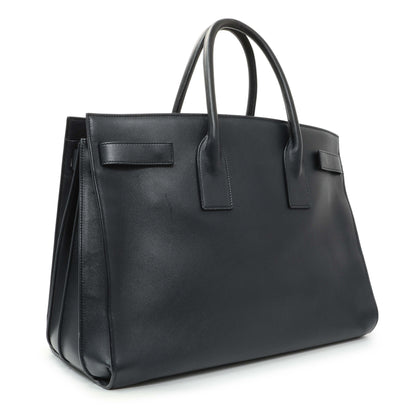 Exclusive Saint Laurent Navy Calfskin Large Sac De Jour — Side View