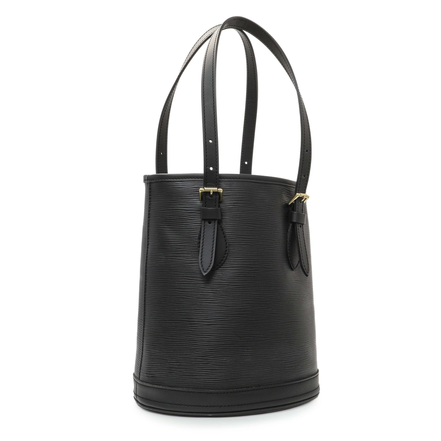 Exclusive Louis Vuitton Black Epi Petite Bucket — Side View