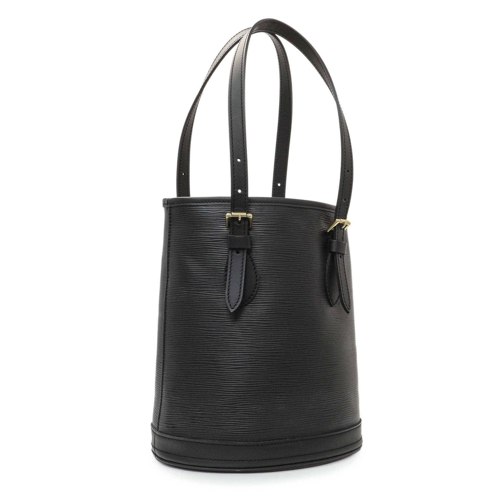 Exclusive Louis Vuitton Black Epi Petite Bucket — Side View