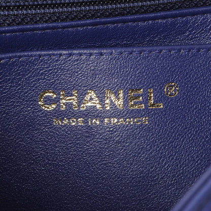 Exclusive Chanel Blue Chevron Quilted Lambskin Mini Rectangular Flap — Alternate View 9