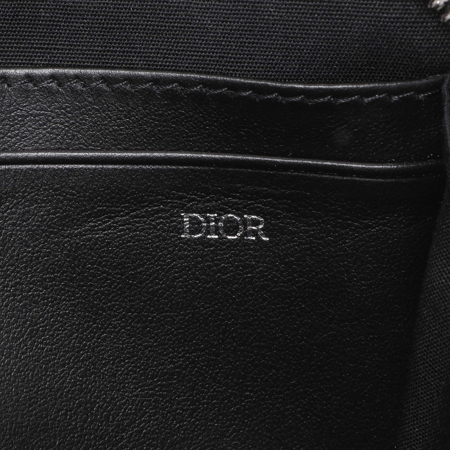 Exclusive Christian Dior Oblique Zipped Pouch with Strap — Detail View