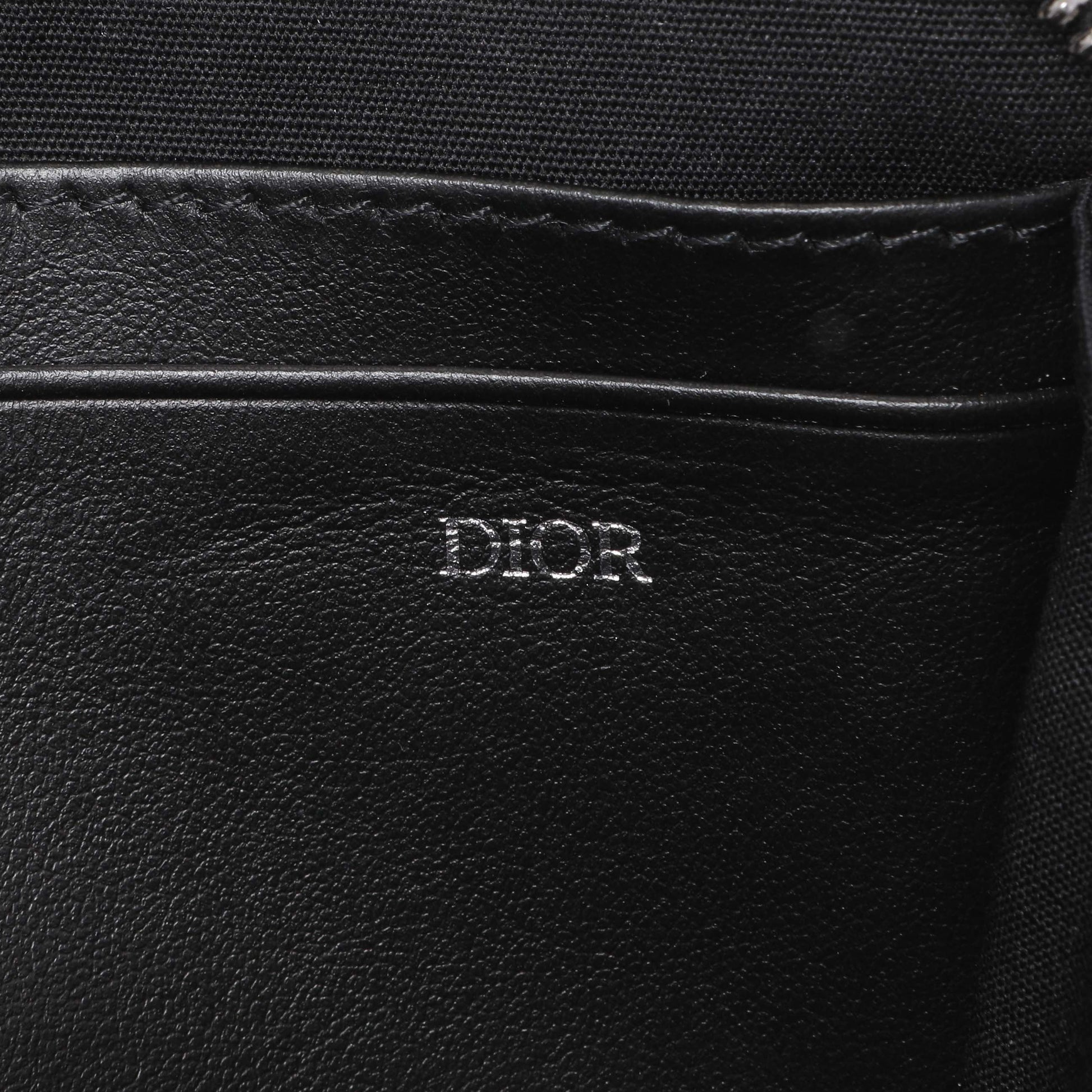 Exclusive Christian Dior Oblique Zipped Pouch with Strap — Detail View