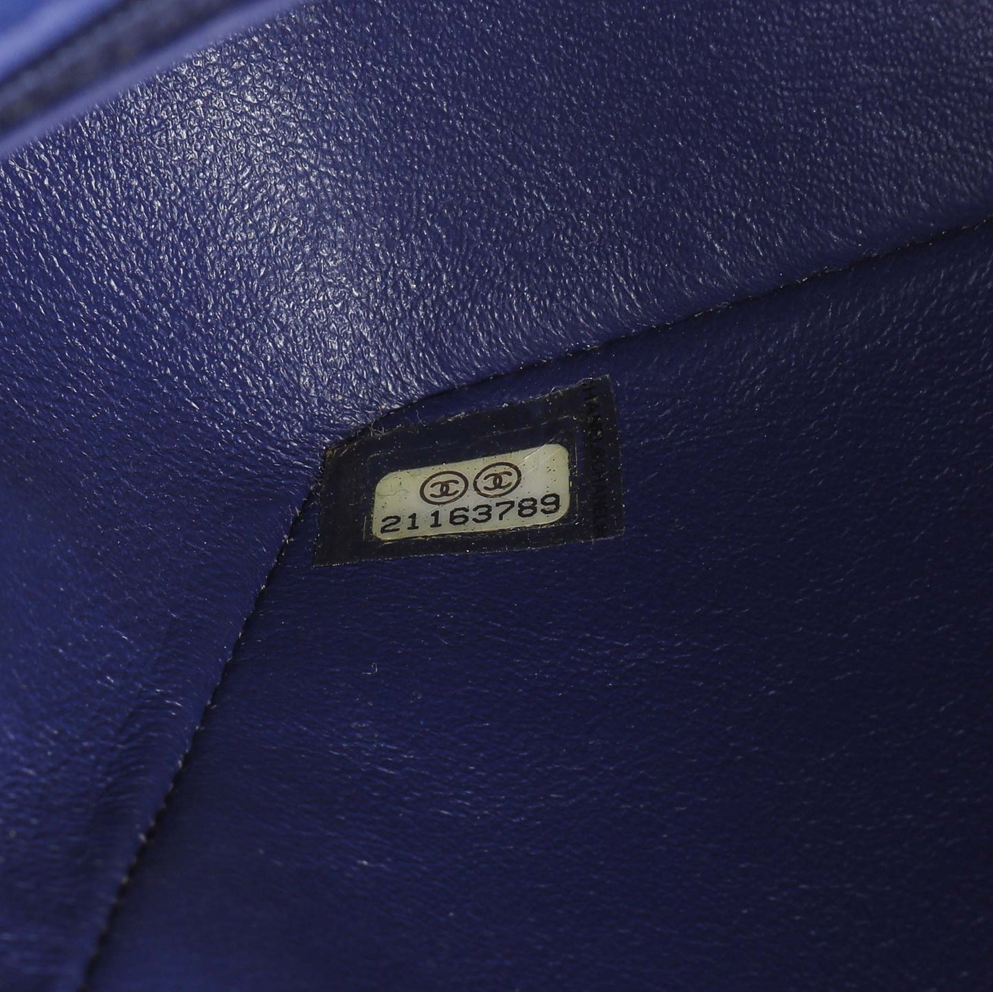 Exclusive Chanel Blue Chevron Quilted Lambskin Mini Rectangular Flap — Alternate View 10