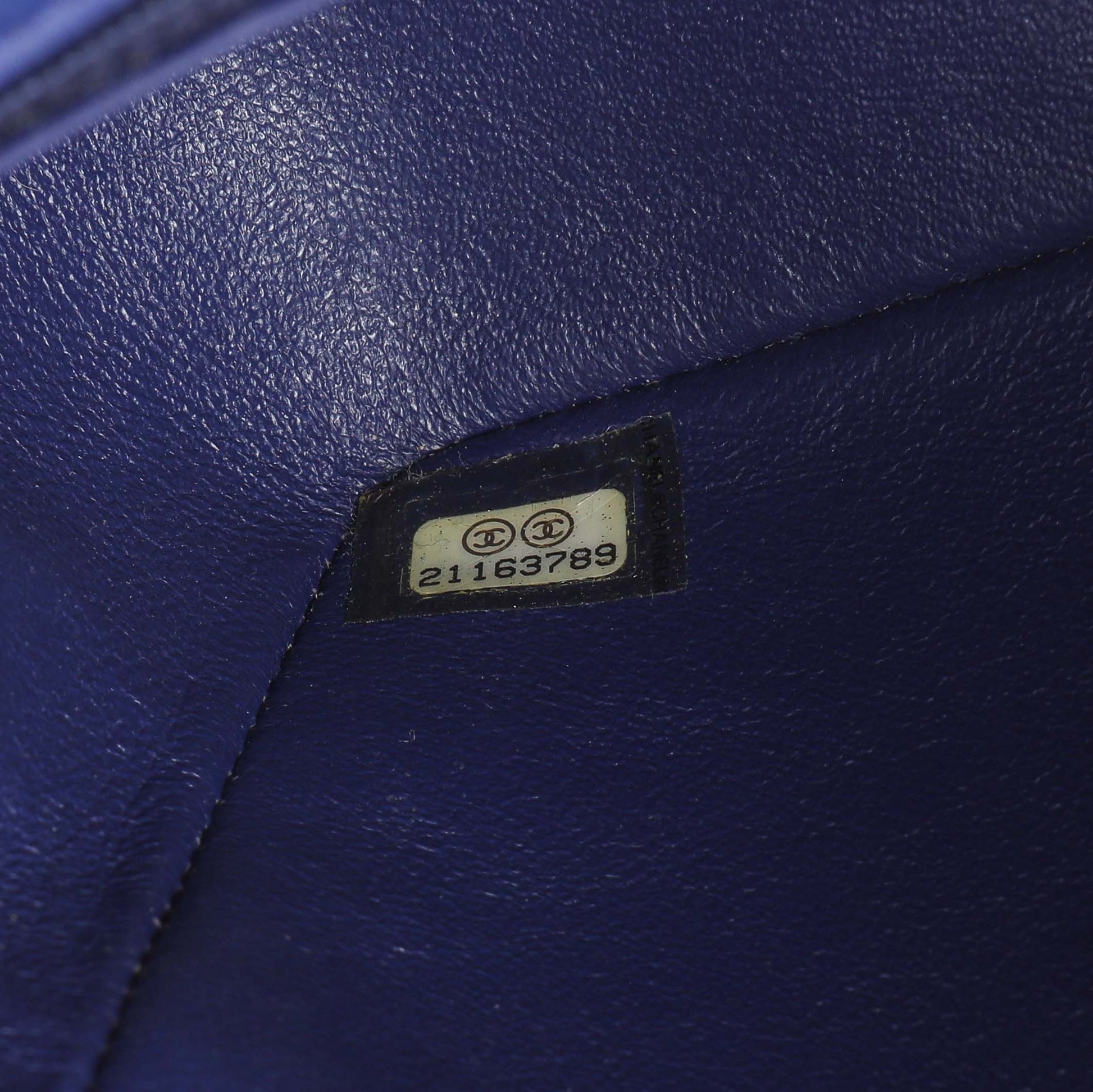 Exclusive Chanel Blue Chevron Quilted Lambskin Mini Rectangular Flap — Alternate View 10